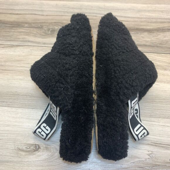 UGG Australia Fluff Yeah Slide Sandals Slingback Womens Size US 8 - Black - Picture 2 of 11